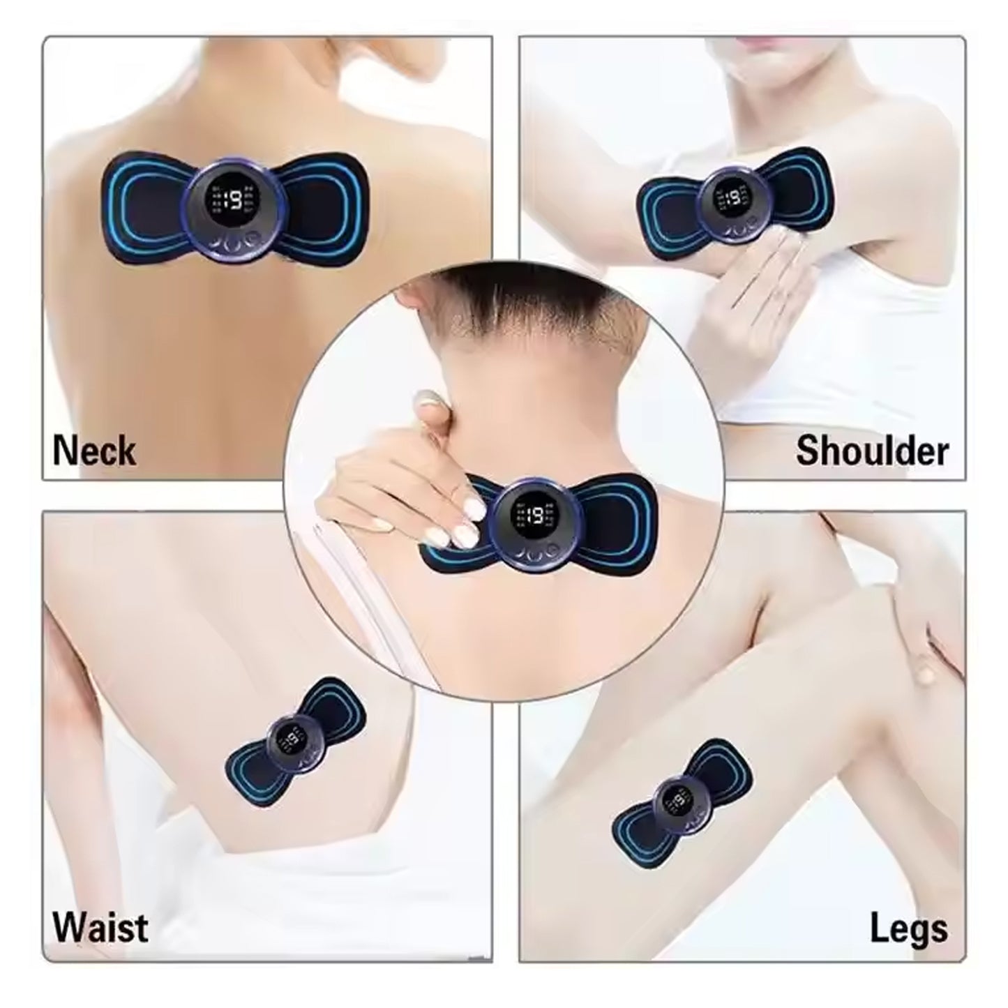 Butterfly Electric Neck Massager Cordless Full Body Massage With Remote Controller