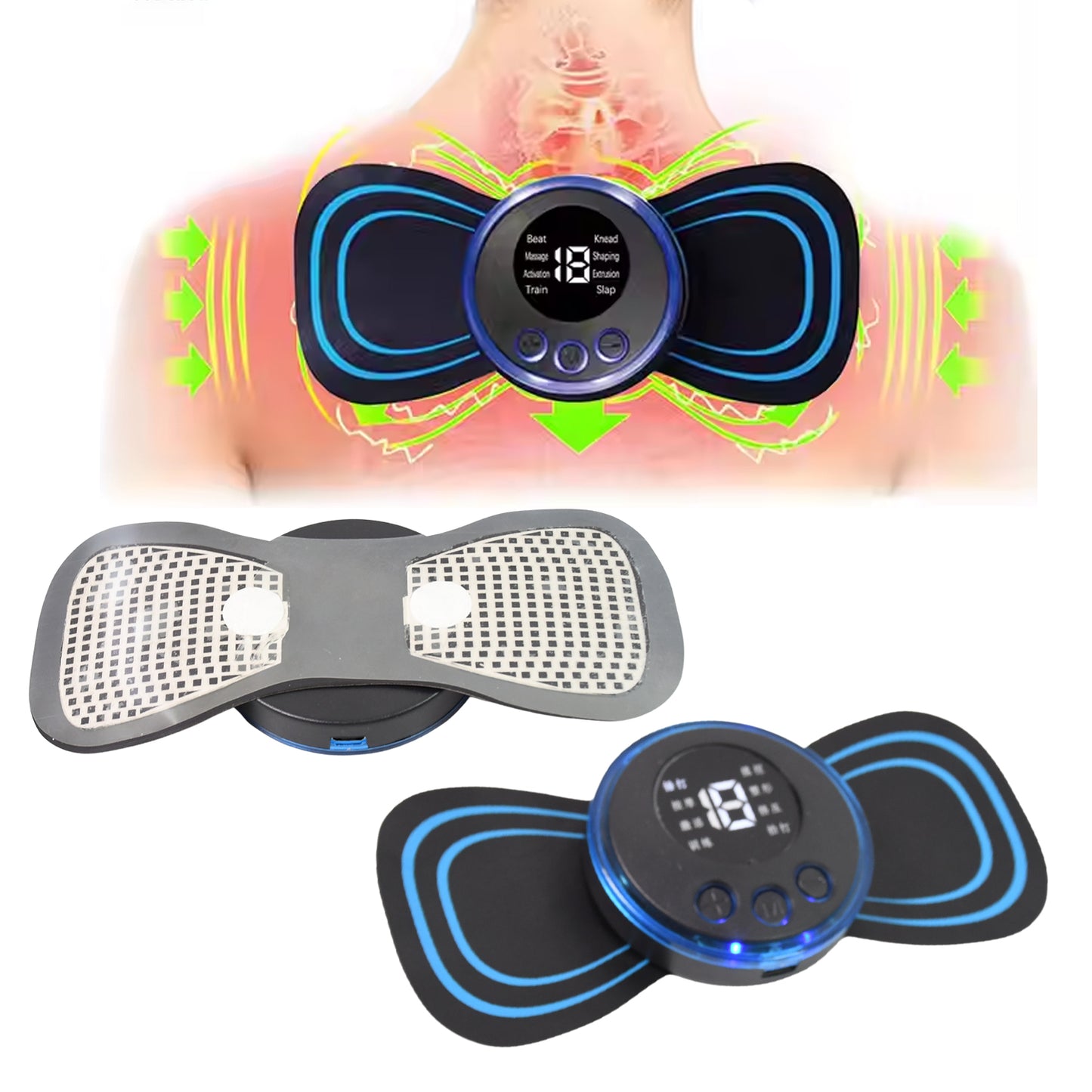 Butterfly Electric Neck Massager Cordless Full Body Massage With Remote Controller