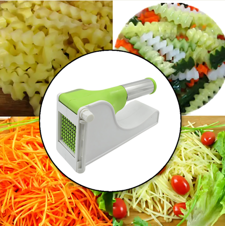 Plastic French Fry Chipser - Potato Slicer with Container