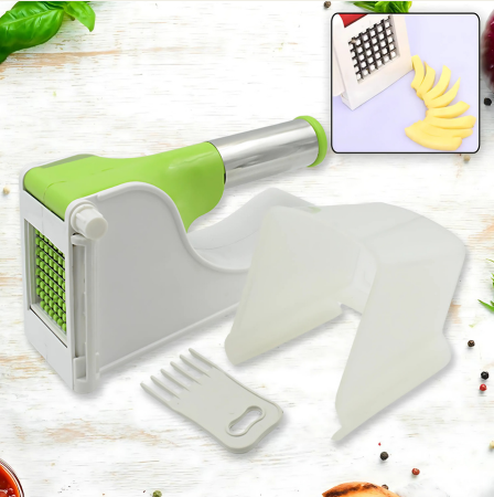 Plastic French Fry Chipser - Potato Slicer with Container