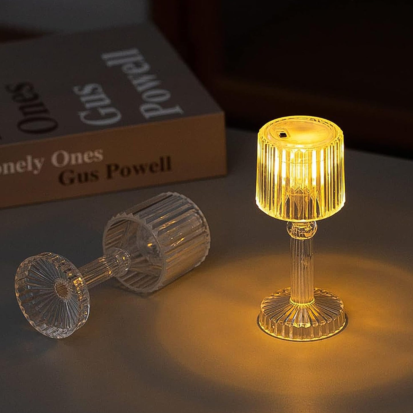 Big Acrylic Led Desk Lamps Table Lamp Portable Crystal